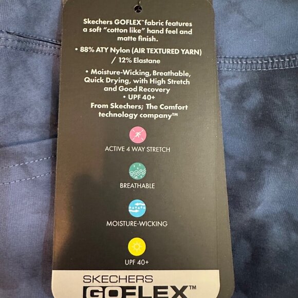 Skechers Womens Size XS Blue Sketchdye GO WALK High-Rise Bike Shorts NWT - Picture 7 of 8